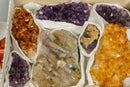 Amethyst, Citrine and Pink Amethyst Clusters Flat Box collective