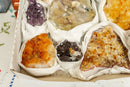 Amethyst, Citrine and Pink Amethyst Clusters Flat Box collective