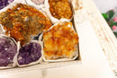 Amethyst, Citrine and Pink Amethyst Clusters Flat Box collective