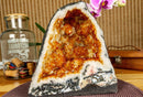 Citrine Crystal Geode with Stalactite Flowers and Moss Agate Inclusions collective