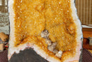 Citrine Crystal Geode with Deep Yellow Citrine Points and Calcite collective