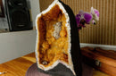 Citrine Crystal Geode with Deep Yellow Citrine Points and Calcite collective