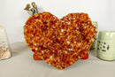 Large Citrine Heart with Deep Orange Color, Aaa Grade Quality collective