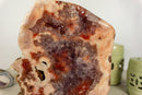 Rare Pink Amethyst Geode Slab with Red Pink and Purple Amethyst Druzy collective