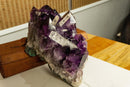 Amethyst Cluster with Large Crystal Calcite, Deep Purple, Aaa Collection Quality collective