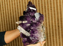 Amethyst Cluster with Large Crystal Calcite, Deep Purple, Aaa Collection Quality collective