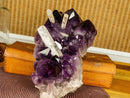 Amethyst Cluster with Large Crystal Calcite, Deep Purple, Aaa Collection Quality collective