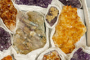 Amethyst, Citrine and Pink Amethyst Clusters Flat Box collective