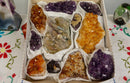 Amethyst, Citrine and Pink Amethyst Clusters Flat Box collective