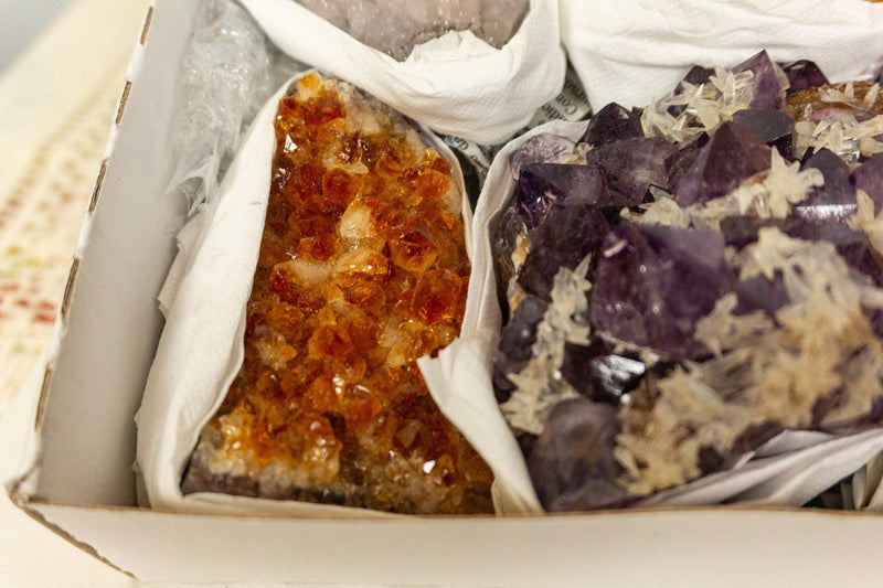 Amethyst, Citrine and Sugar Druzy Clusters Flat Box collective