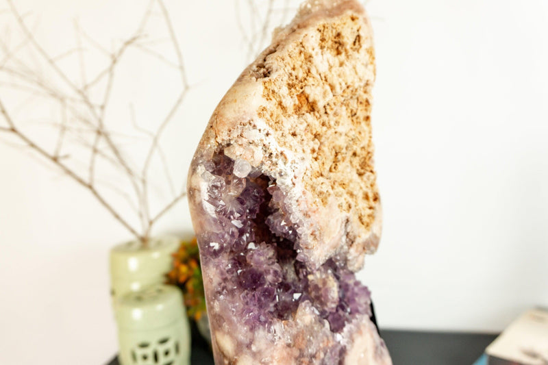 Pink Amethyst Geode Slab with Pink and Purple Amethyst Druzy collective