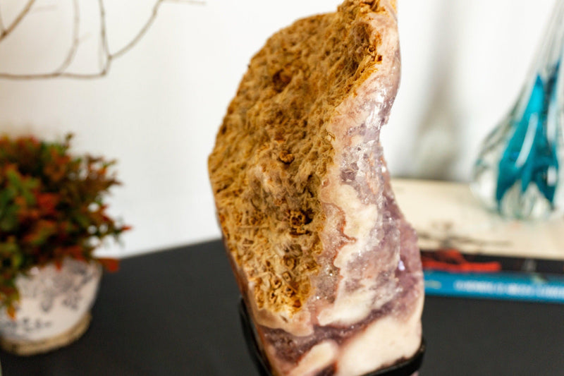 Pink Amethyst Geode Slab with Pink and Purple Amethyst Druzy collective