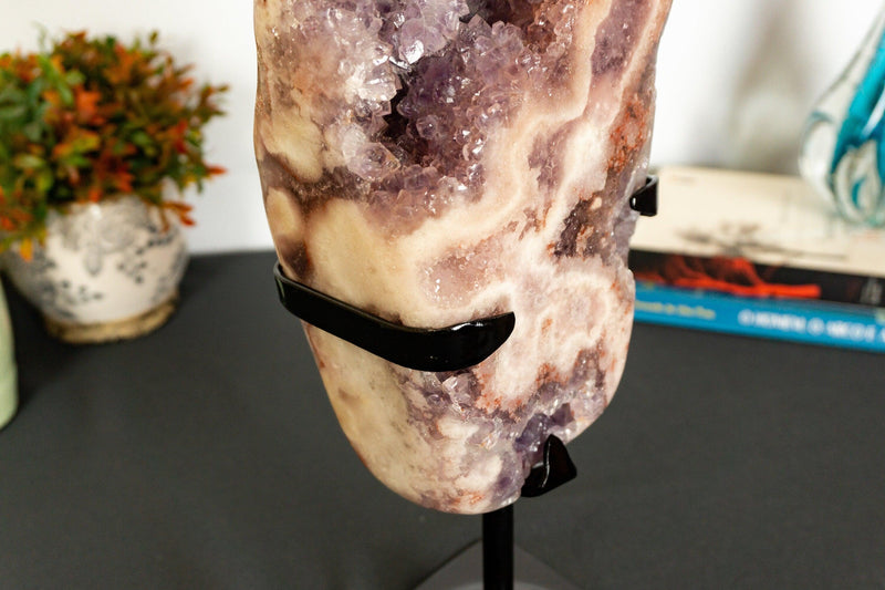 Pink Amethyst Geode Slab with Pink and Purple Amethyst Druzy collective