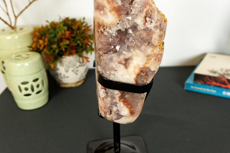 Pink Amethyst Geode Slab with Pink and Purple Amethyst Druzy collective