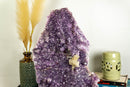 Tall Amethyst with Calcite Slab on Stand collective