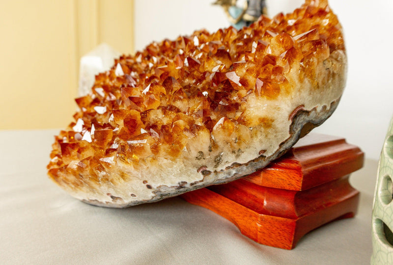 Large Citrine Heart with Deep Orange Color, Aaa Grade Quality collective