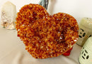 Large Citrine Heart with Deep Orange Color, Aaa Grade Quality collective