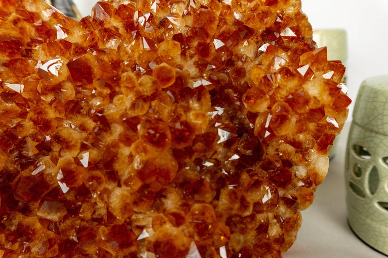 Large Citrine Heart with Deep Orange Color, Aaa Grade Quality collective