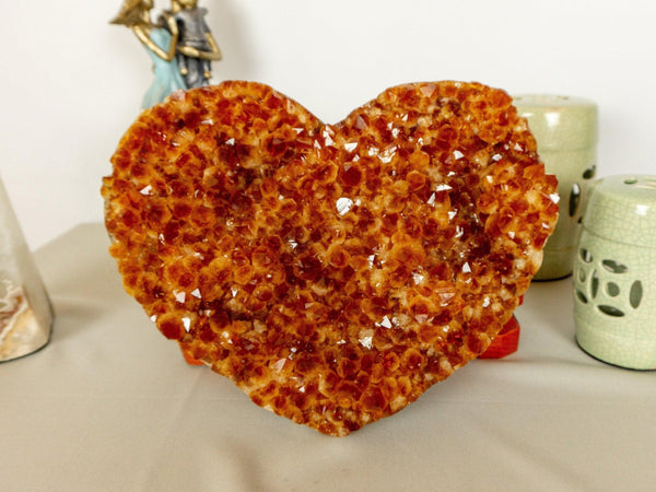 Large Citrine Heart with Deep Orange Color, Aaa Grade Quality collective