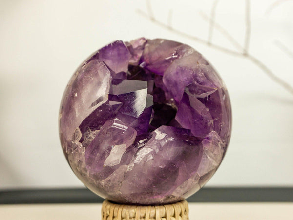 Amethyst Sphere with Deep Purple and Large Amethyst Points collective