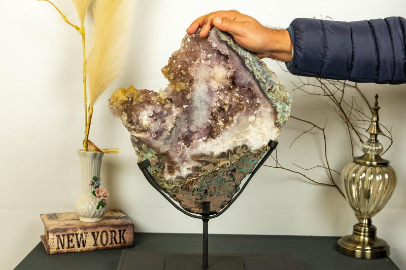 Pink Amethyst Geode Cluster with Pink and Purple Amethyst Druzy collective