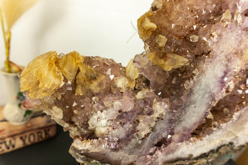 Pink Amethyst Geode Cluster with Pink and Purple Amethyst Druzy collective