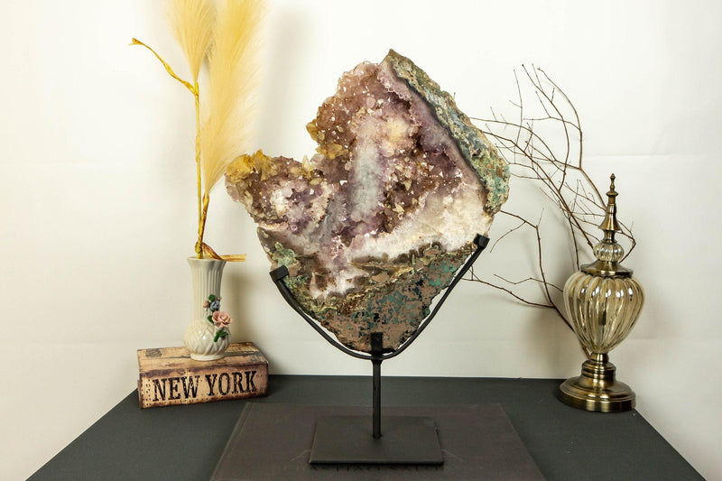 Pink Amethyst Geode Cluster with Pink and Purple Amethyst Druzy collective