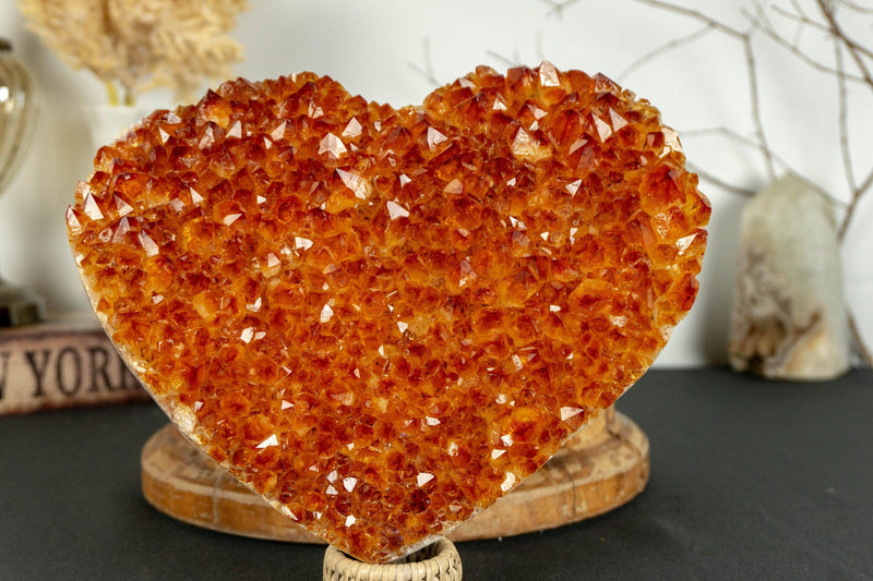 Large Citrine Heart with Deep Orange Color, Aaa Grade Quality collective