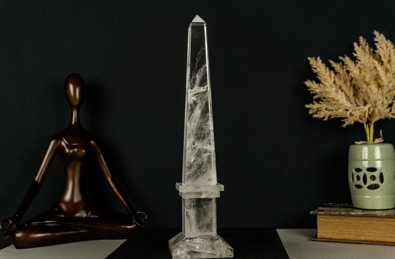 Tall Clear Crystal Quartz Obelisk, AA Quality Clear Quartz collective