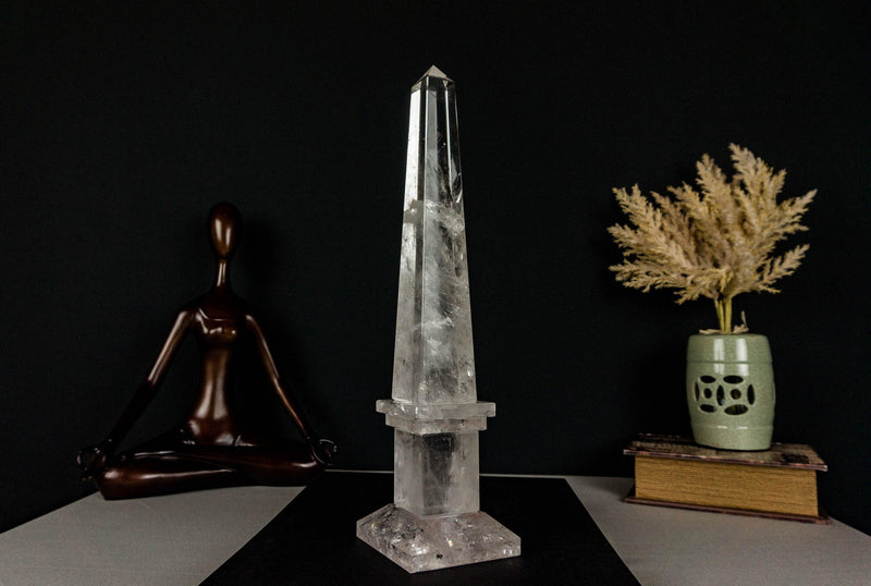 Tall Clear Crystal Quartz Obelisk, AA Quality Clear Quartz collective