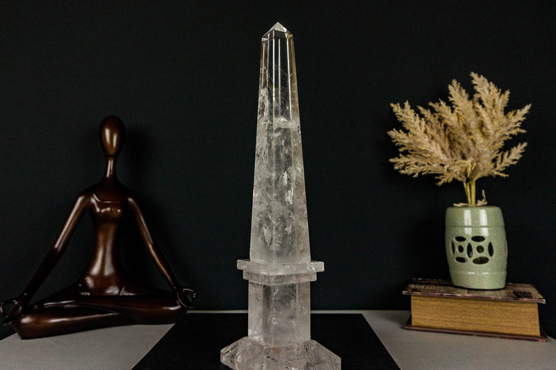 Tall Clear Crystal Quartz Obelisk, AA Quality Clear Quartz collective