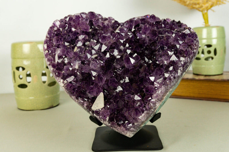 X Large Amethyst Heart with Grape Jelly Purple Amethyst Druzy collective