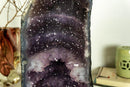 Rare Amethyst Cathedral Geode on Banded Agate, With Galaxy Druzy and Golden Ghoetite collective