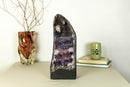 Rare Amethyst Cathedral Geode on Banded Agate, With Galaxy Druzy and Golden Ghoetite collective