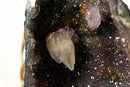 Rare Amethyst Cathedral Geode on Banded Agate, With Galaxy Druzy and Golden Ghoetite collective