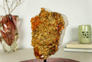 Deep Orange Citrine Cluster with Galaxy Druzy on Metal Stand collective