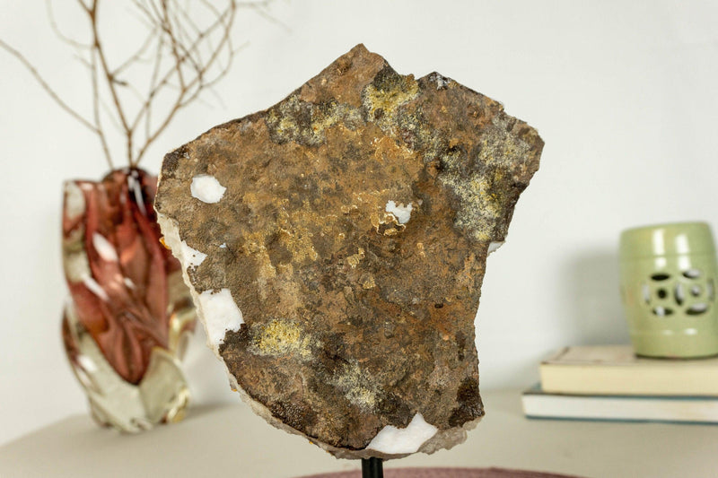 Deep Orange Citrine Cluster with Galaxy Druzy on Metal Stand collective