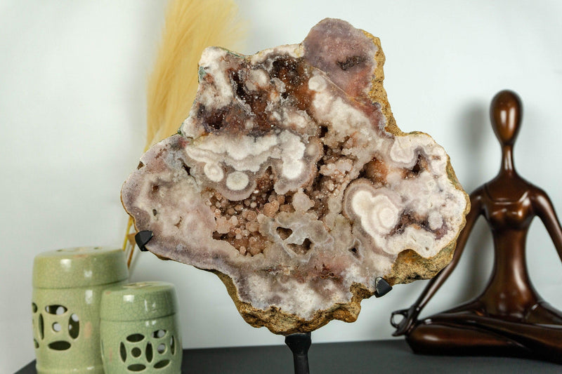 Pink and Red Amethyst Geode with Stalactite Flowers of High Aaa Quality collective