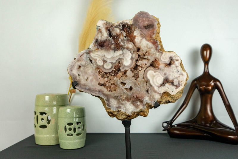 Pink and Red Amethyst Geode with Stalactite Flowers of High Aaa Quality collective