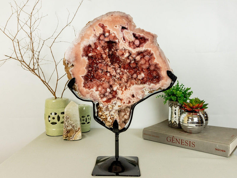 Pink and Red Amethyst Geode with Stalactite Flowers of World Class Aaa Quality collective