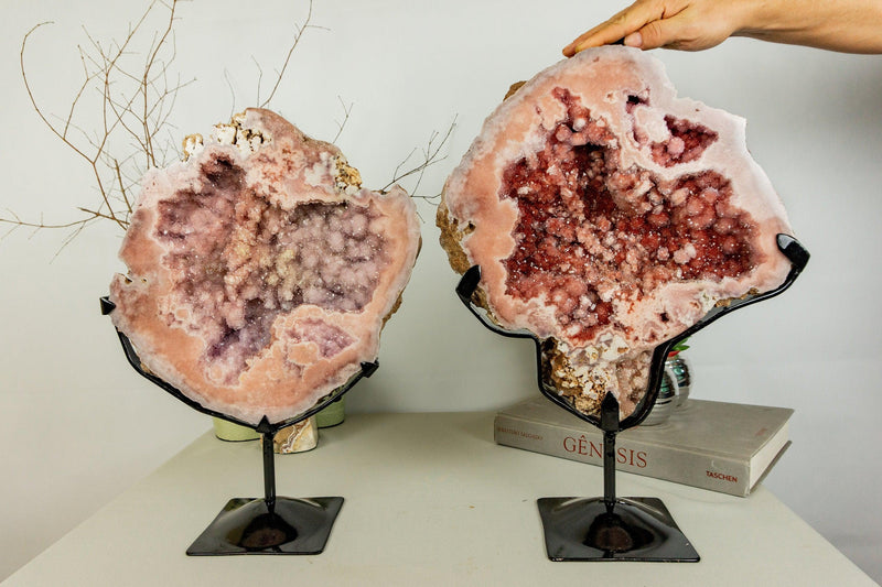Pink and Red Amethyst Geode with Stalactite Flowers of World Class Aaa Quality collective