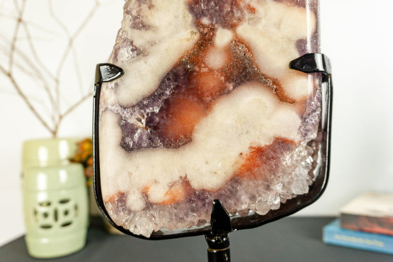 Pink Amethyst Geode Slab with Pink and Purple Amethyst Druzy collective