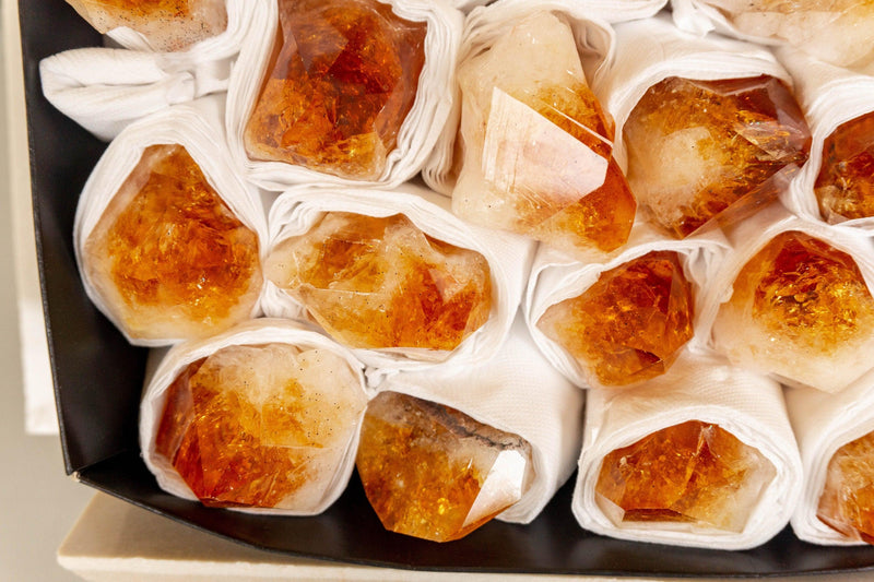 Wholesale Citrine Points Flat Box, Aa Quality collective