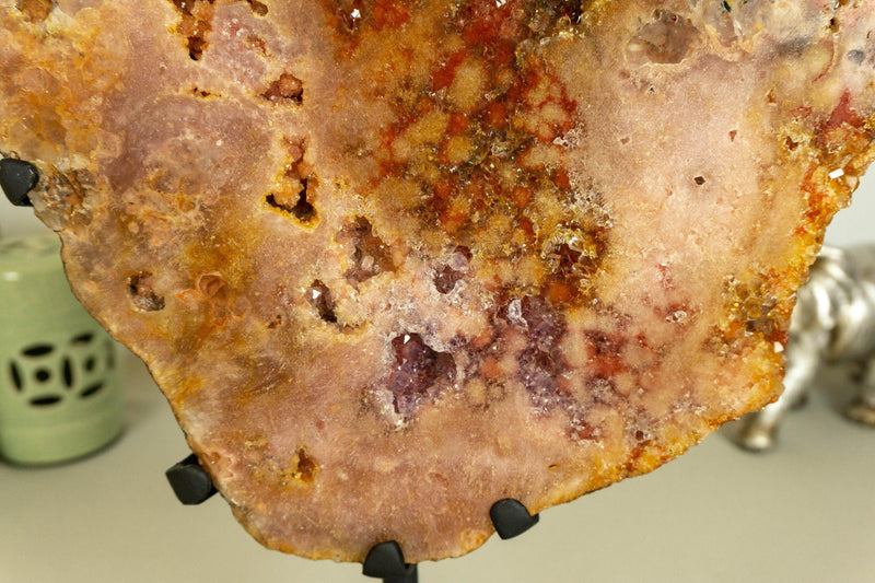 Pink and Purple Amethyst Geode Slab with Pink Amethyst Druzy collective