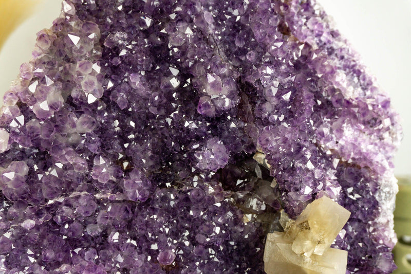 Tall Amethyst with Calcite Slab on Stand collective