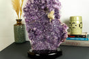 Tall Amethyst with Calcite Slab on Stand collective