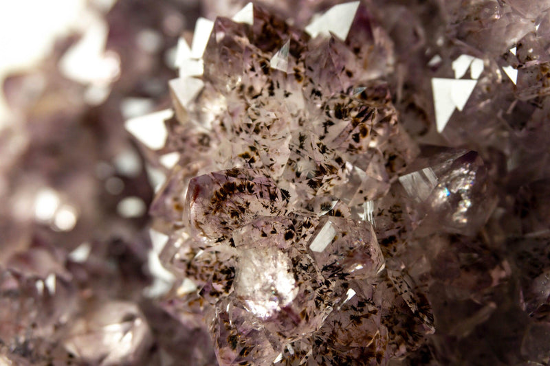 Amethyst Cluster with Flowers (Stalactites) and Golden Goethite collective