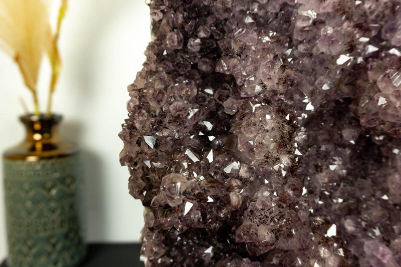 Amethyst Cluster with Flowers (Stalactites) and Golden Goethite collective