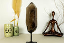 X Large Natural Dark Smoky Quartz on Stand, Raw, Aa Quality collective