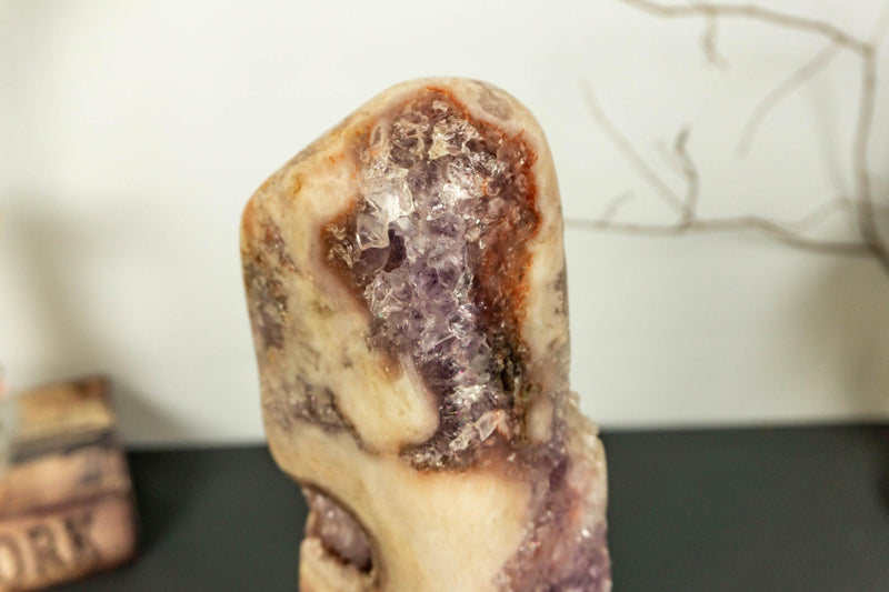 Natural Pink and Purple Amethyst Geode Slab on Stand collective